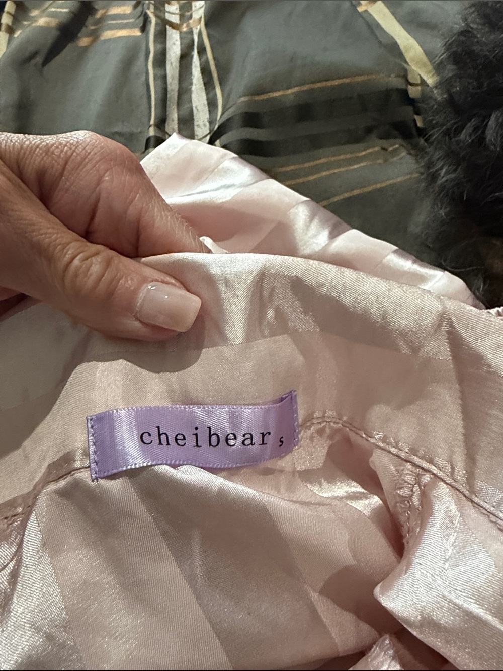 Women's Satin Stripe Pajama Set - Light Pink - Picture 2 of 2